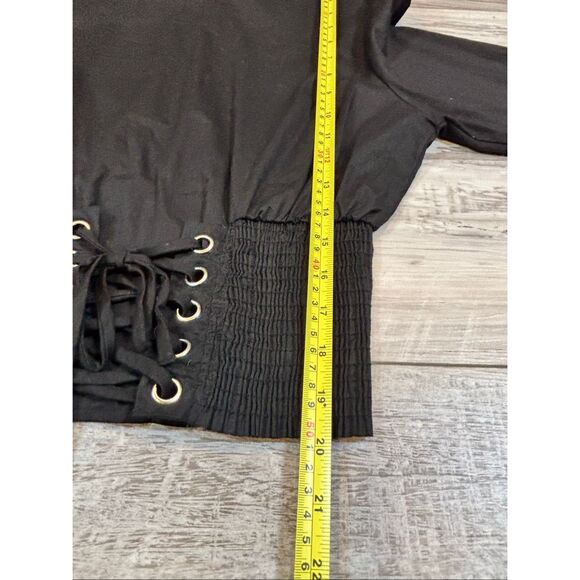 Grievergate Black Gothic Lace Up Corset Blouse Size M - Picture 7 of 10
